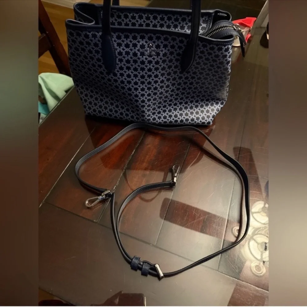 Kate Spade Navy and Black Geometric Tote - Picture 15 of 15
